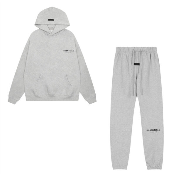 Essentials Rep Tracksuit – Unisex Streetwear Hoodie & Sweatpants Set Cream, Grey, Black - Image 14