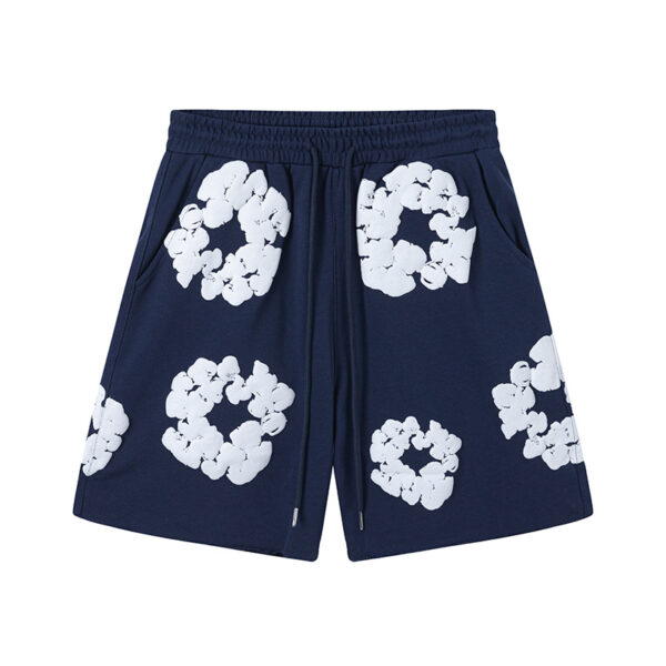 Denim Tears Rep Shorts – Unisex Graphic Cotton Wreath Streetwear Shorts - Image 8
