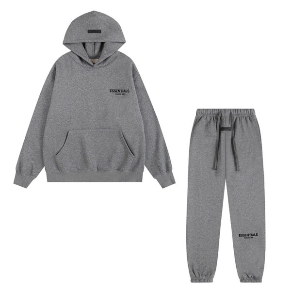 Essentials Rep Tracksuit – Unisex Streetwear Hoodie & Sweatpants Set Cream, Grey, Black - Image 15