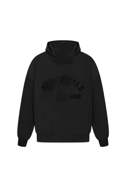 ESS-SS23 Hoodie Jet Black Half-circle plus velvet hooded dark blue black