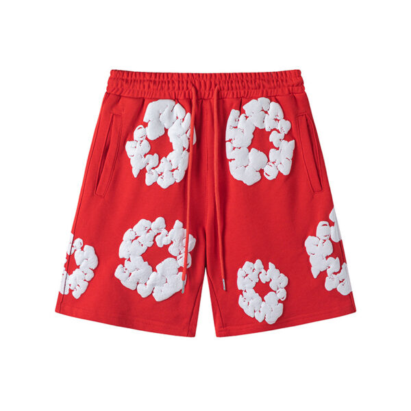 Denim Tears Rep Shorts – Unisex Graphic Cotton Wreath Streetwear Shorts - Image 3