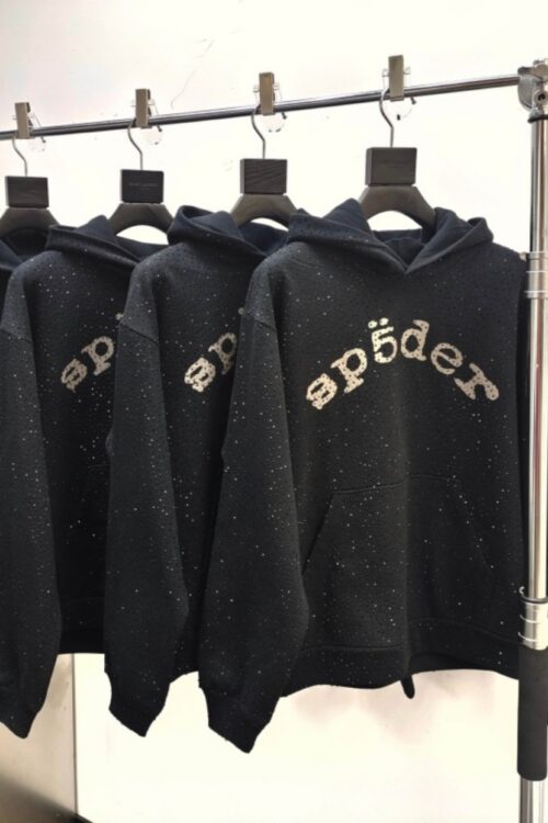 Cross-border hot-selling full-hot diamond sweater Sp5der high-quality heavy 450g plus velvet sweater hoodie spot wholesale