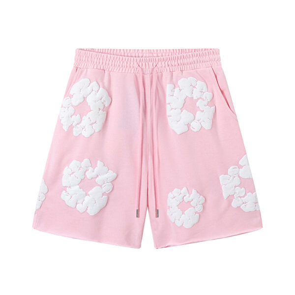 Denim Tears Rep Shorts – Unisex Graphic Cotton Wreath Streetwear Shorts - Image 6