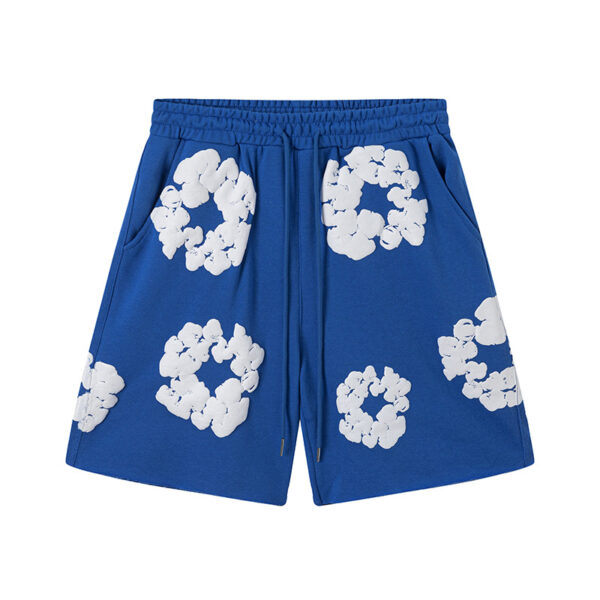 Denim Tears Rep Shorts – Unisex Graphic Cotton Wreath Streetwear Shorts - Image 9
