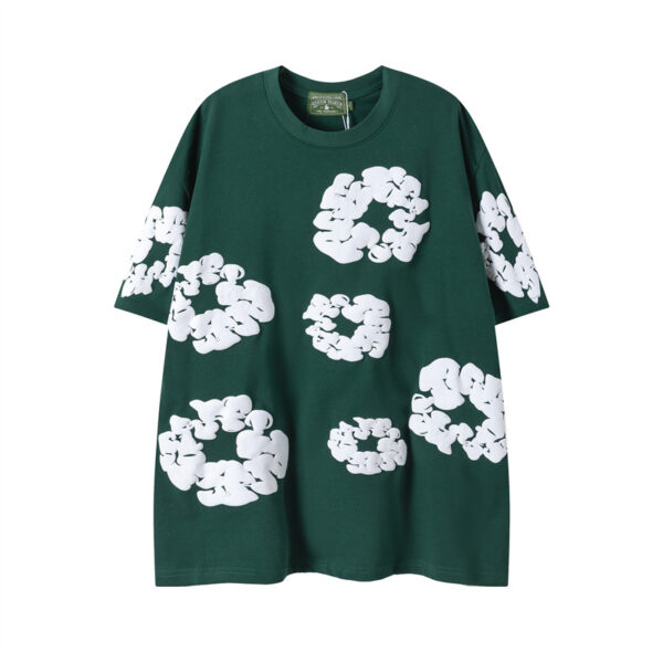 Denim Tears Rep T-Shirts – Unisex Cotton Graphic Tees with Signature Cotton Wreath Print - Image 4