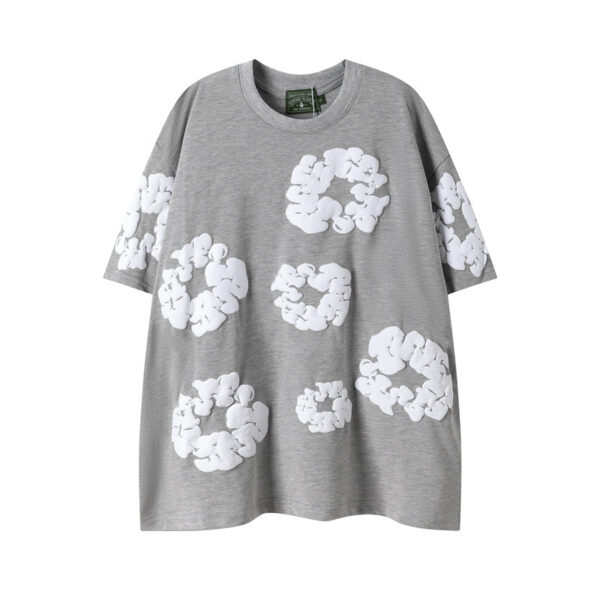 Denim Tears Rep T-Shirts – Unisex Cotton Graphic Tees with Signature Cotton Wreath Print - Image 2