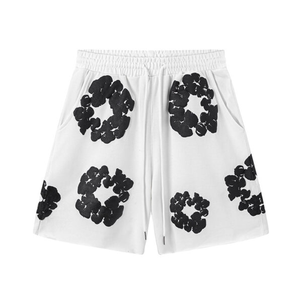 Denim Tears Rep Shorts – Unisex Graphic Cotton Wreath Streetwear Shorts - Image 11