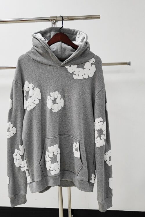 DENIM TEARS cotton wool sweatshirt hoodie couple high street trend sweatshirt Cross-border heavyweight 450g